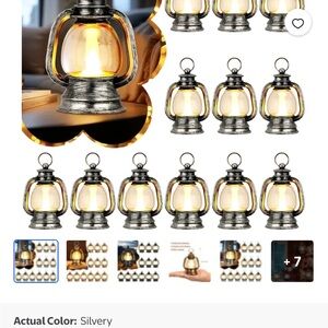 Silvery Mini Lantern  Lights - Set of 12